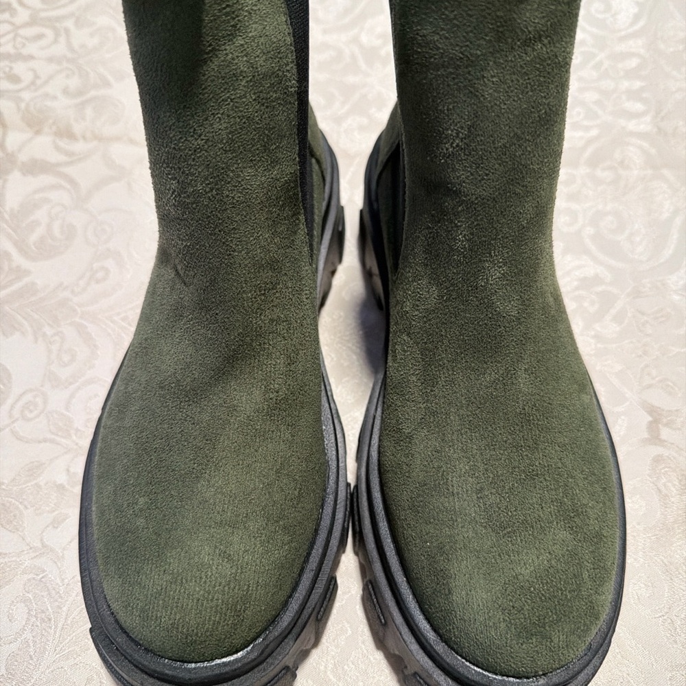 Green Suede Boots